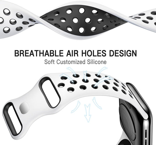 Compatible with Apple Watch Band 42Mm 44Mm 45Mm 38Mm 40Mm 41Mm, Breathable Sporty for Iwatch Bands Series 7/6/5/4/3/2/1, Watch Various Styles and Colors for Women and Men…